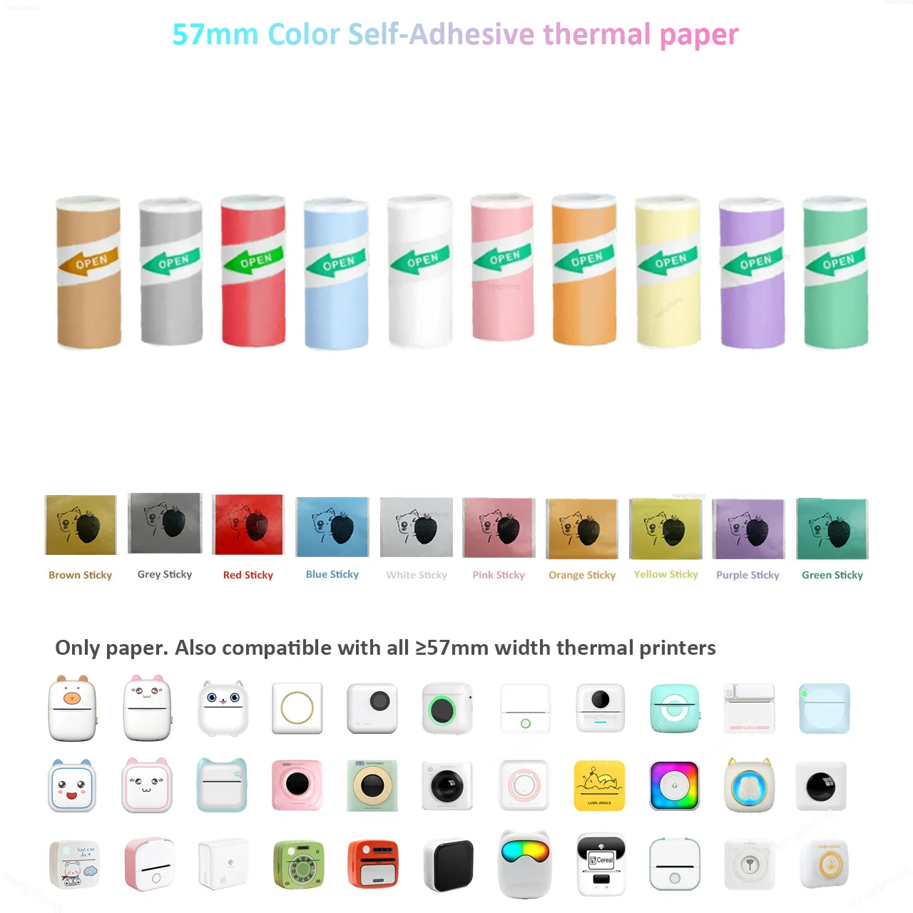 Mini Impresora Térmica Portátil Bluetooth 57mm - Sin Tinta Stickers Fotos DIY - zyntrixe