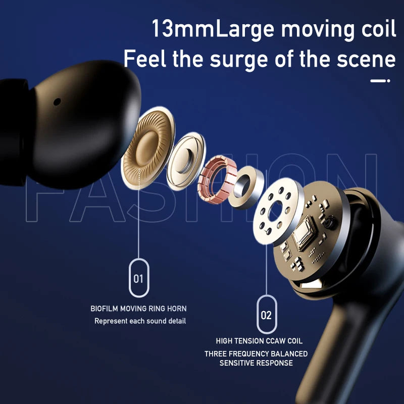 M16 Wireless Bluetooth 5.4 Earphones TWS HiFi Sound Earbuds Active Noise Cancelling Sport headset Long Standby Touch Control - zyntrixe