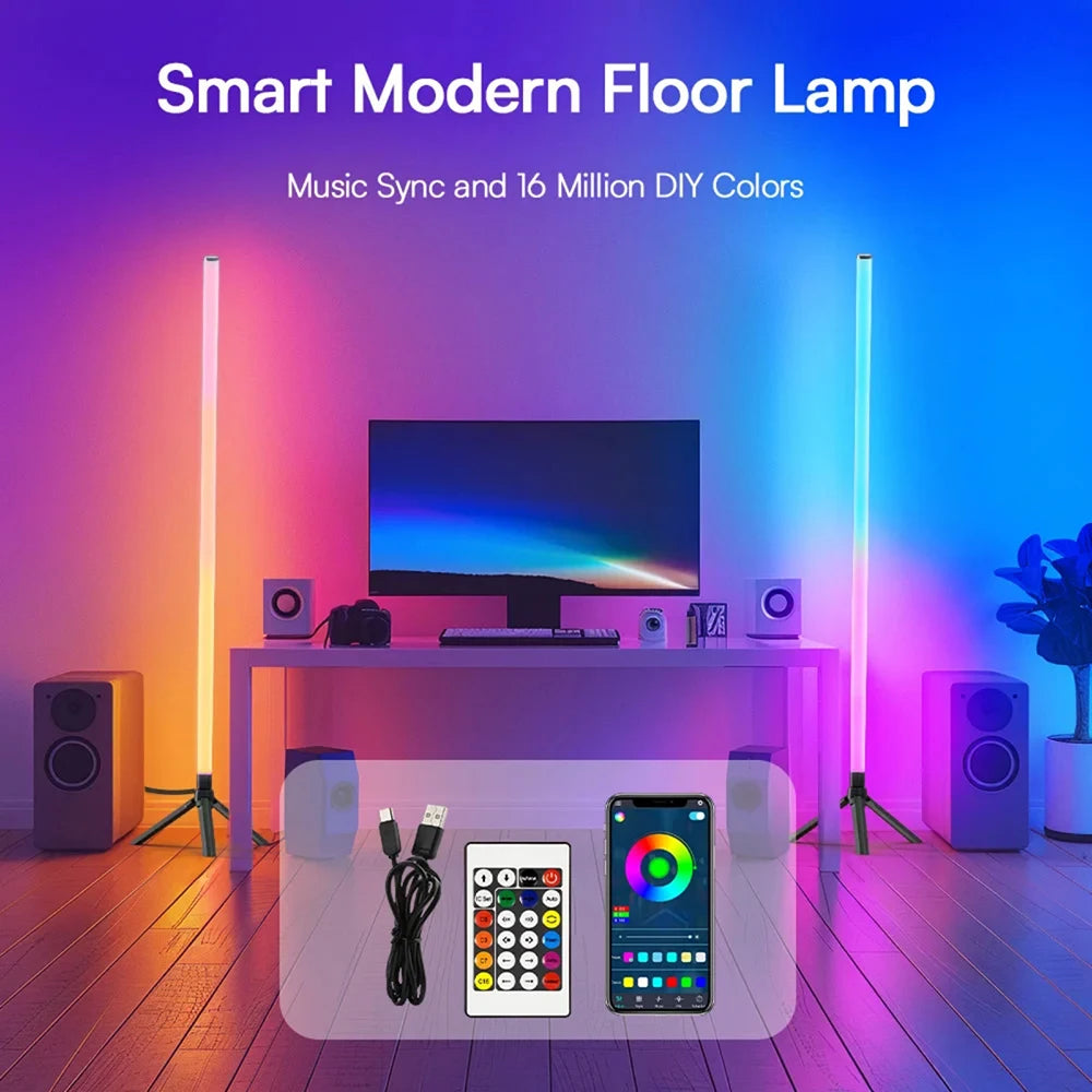Lámpara Pie LED RGB Bluetooth 103cm