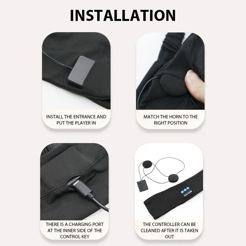 Auriculares Bluetooth Deportivos con Banda Elástica - Diadema Inalámbrica para Dormir y Deporte - zyntrixe