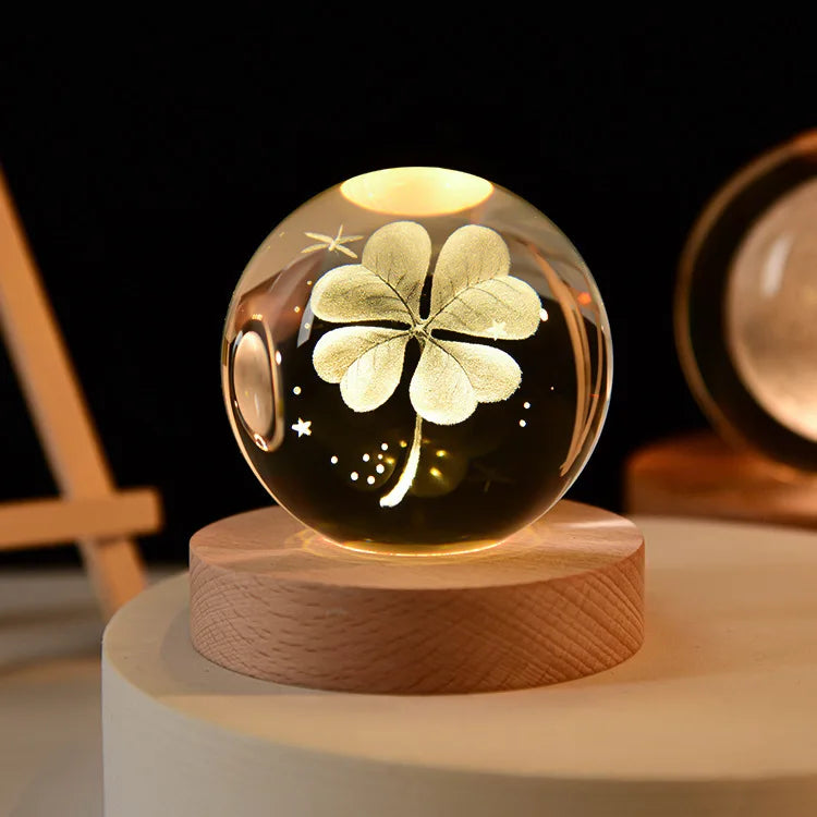 Bola Cristal Luz Nocturna Base USB