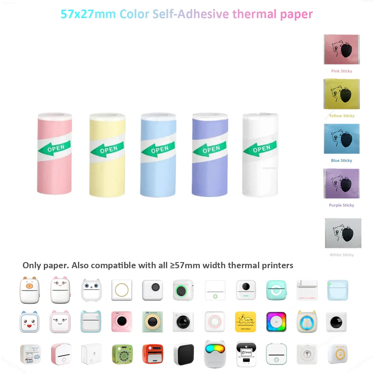 Mini Impresora Térmica Portátil Bluetooth 57mm - Sin Tinta Stickers Fotos DIY - zyntrixe