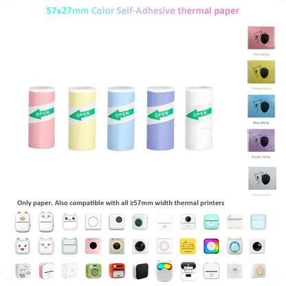 Mini Impresora Térmica Portátil Bluetooth 57mm - Sin Tinta Stickers Fotos DIY - zyntrixe