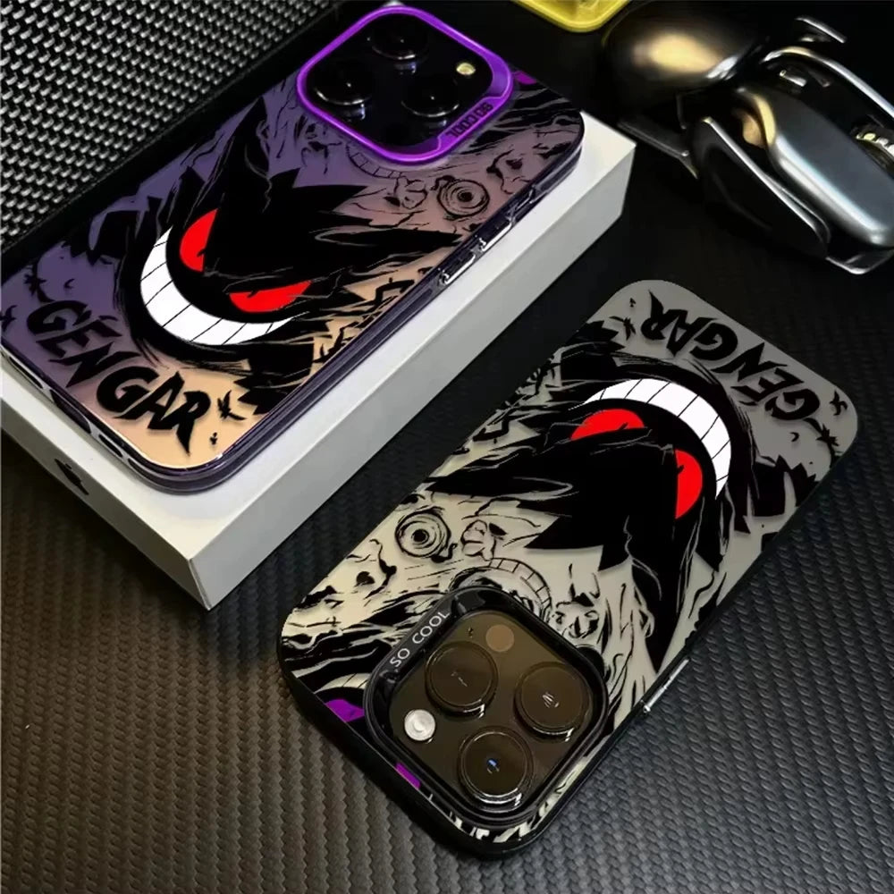 Funda Pokémon Gengar para iPhone - Diseño Esmerilado Bordes Silicona Antipolvo - zyntrixe