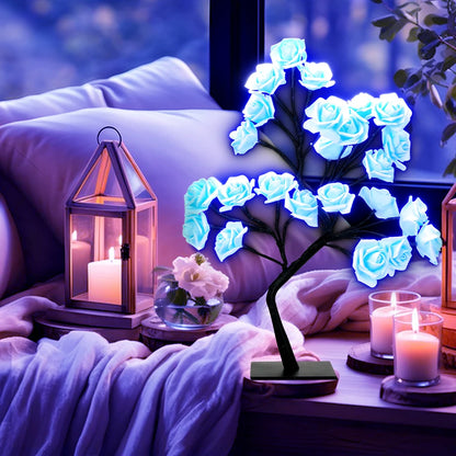 Lámpara Árbol Rosas LED USB Romántica