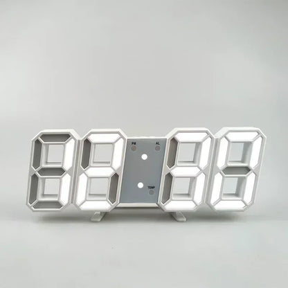 Reloj Despertador Digital LED 3D - Alarma Pared Temperatura Fecha Hogar Oficina - zyntrixe
