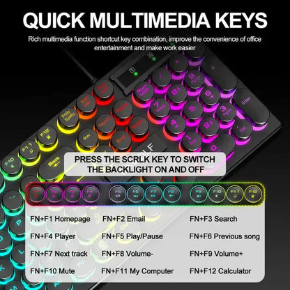 Teclado Mecánico Gaming RGB 104 Teclas USB Retroiluminado
