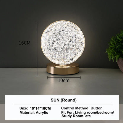 Lámpara Luna Cristal 3D LED