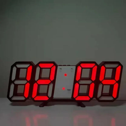 Reloj Despertador Digital LED 3D - Alarma Pared Temperatura Fecha Hogar Oficina - zyntrixe