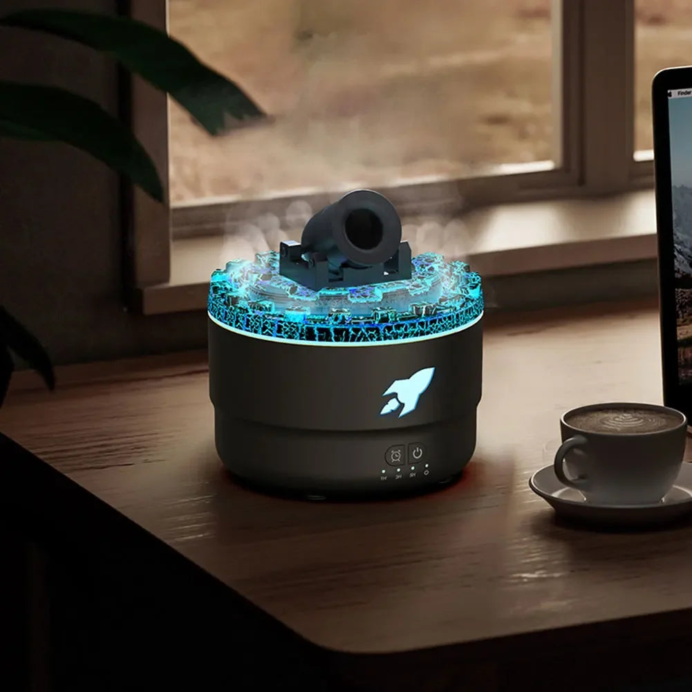 Humidificador Aromático con Luz Volcánica - Difusor Aceites Esenciales Decorativo - zyntrixe