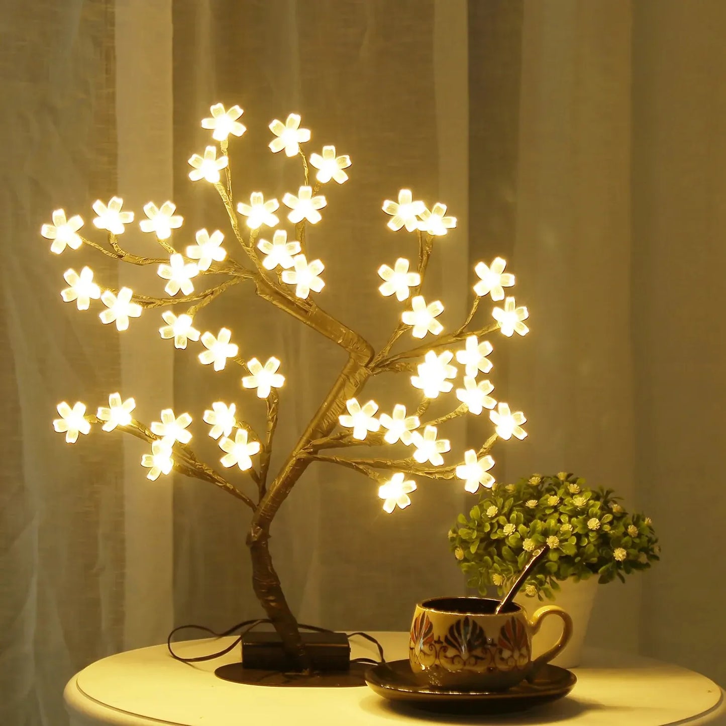 Lámpara Bonsai Cerezo LED 43cm USB