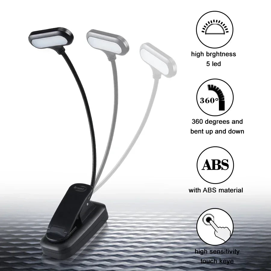 Mini Lámpara Libro LED Clip Lectura