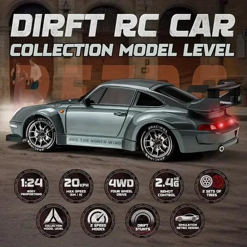 Coche RC Drift 4WD 1:24 con Luces LED - Edición Limitada