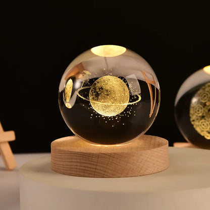 Bola Cristal Grabado Láser Base LED