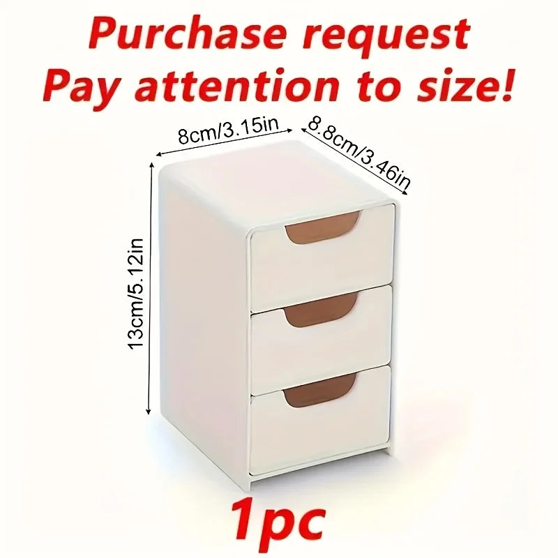 Chic 3-Tier Desk Organizer with Drawers - Ideal for Office Supplies, Jewelry & Cosmetics Storage - Portable Divider Box - zyntrixe