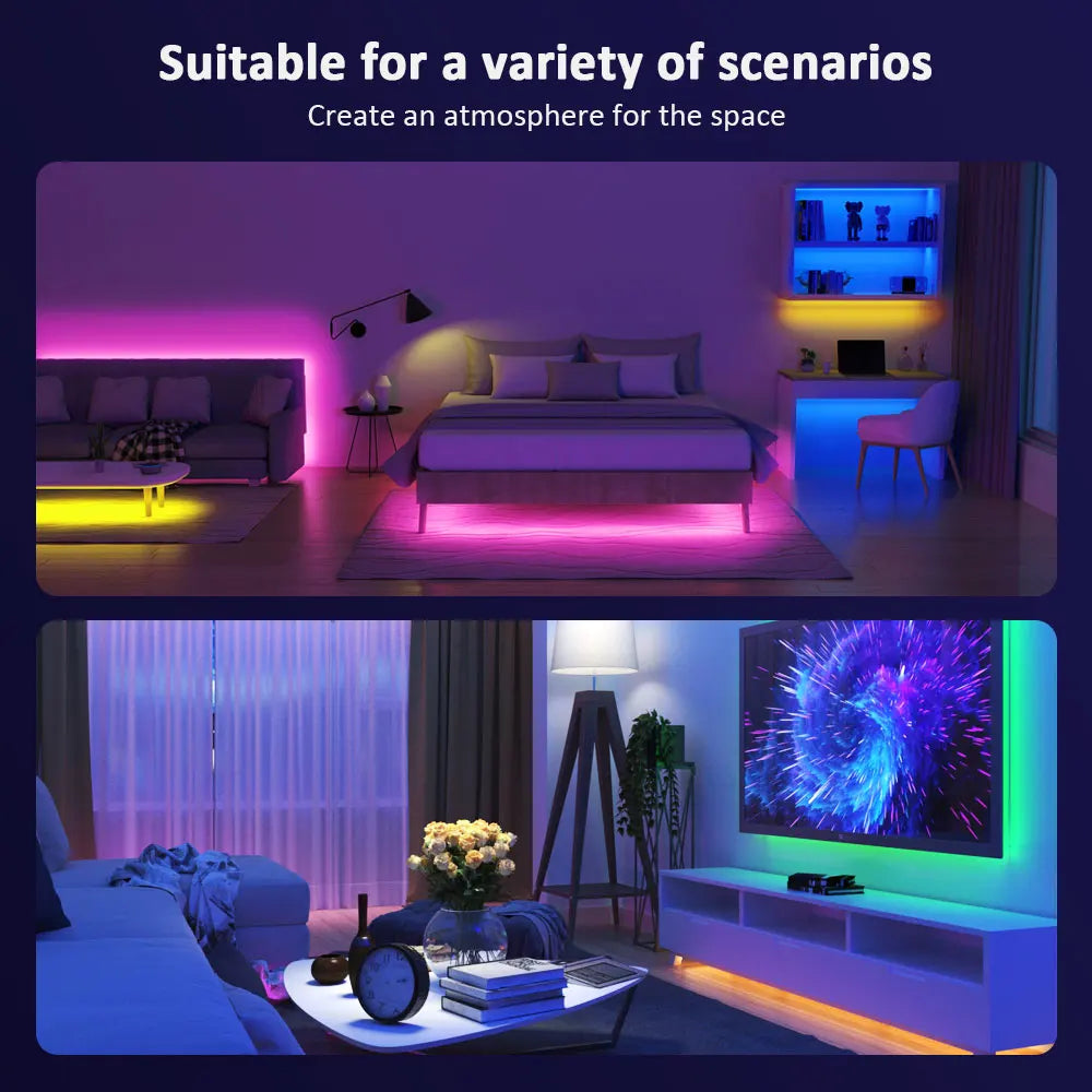 LED Strip Lights RGB 3535 ,5V 1M-30M,16 million colors, RGB , Led Strip Lighting Music Sync, Color Changing for Party Home - zyntrixe