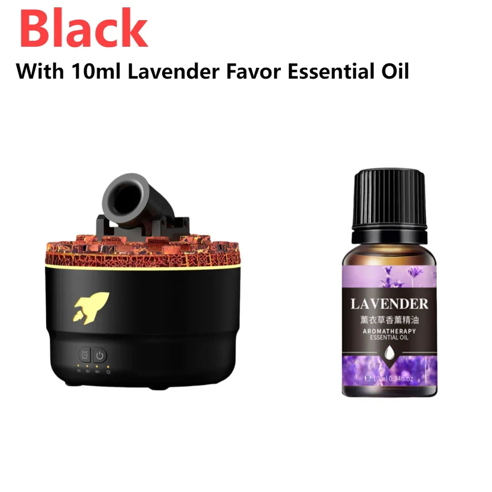 Humidificador Aromático con Luz Volcánica - Difusor Aceites Esenciales Decorativo - zyntrixe