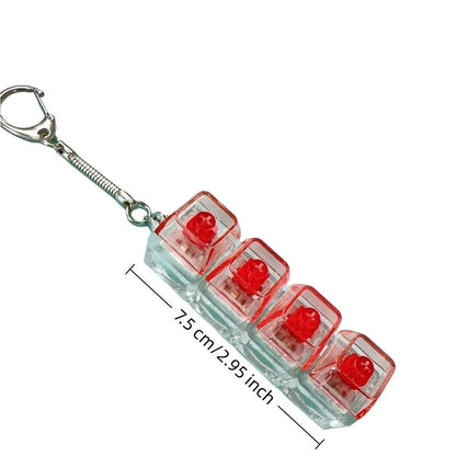 Llavero Fidget con 4 Teclas y Luz - Juguete Antiestres Relajante Adultos - zyntrixe