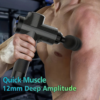 Pistola de Masaje 30 Niveles - Masajeador Muscular Profundo con Reducción de Ruido - zyntrixe