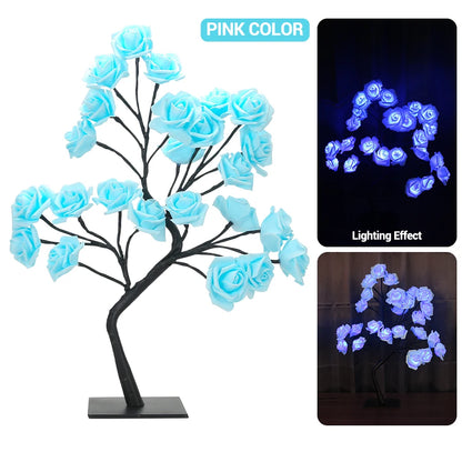 Lámpara Árbol Rosas LED USB Romántica