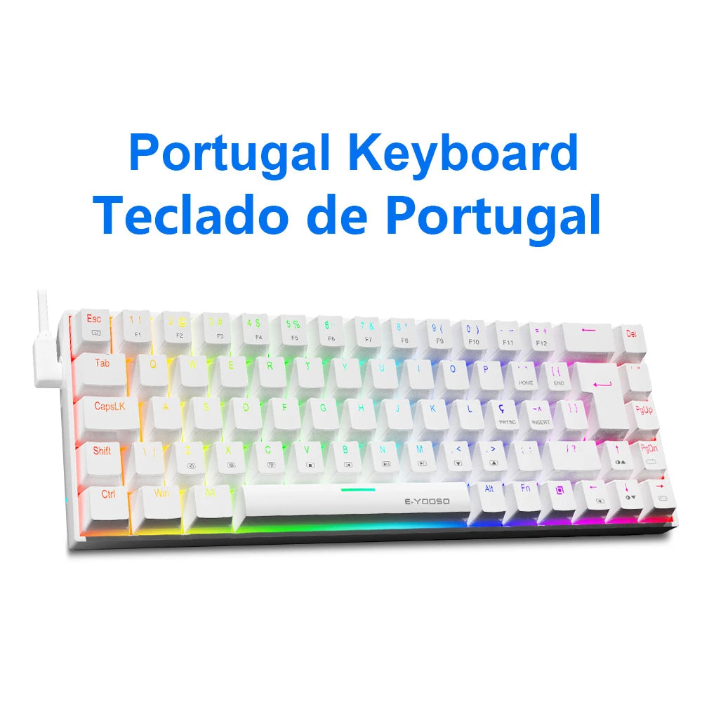 E-YOOSO Z686 RGB Mechanical Gaming Keyboard - 68 Keys - Hot Swap Red Switch - zyntrixe