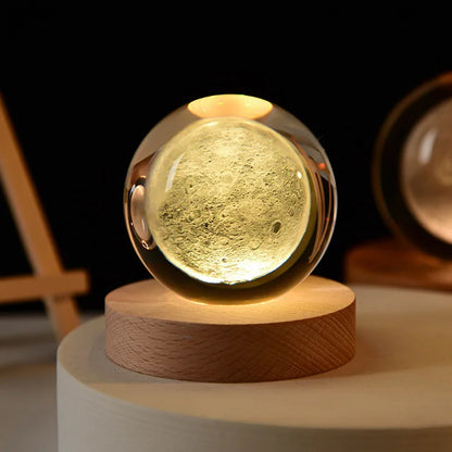 Bola Cristal Luz Nocturna Base USB